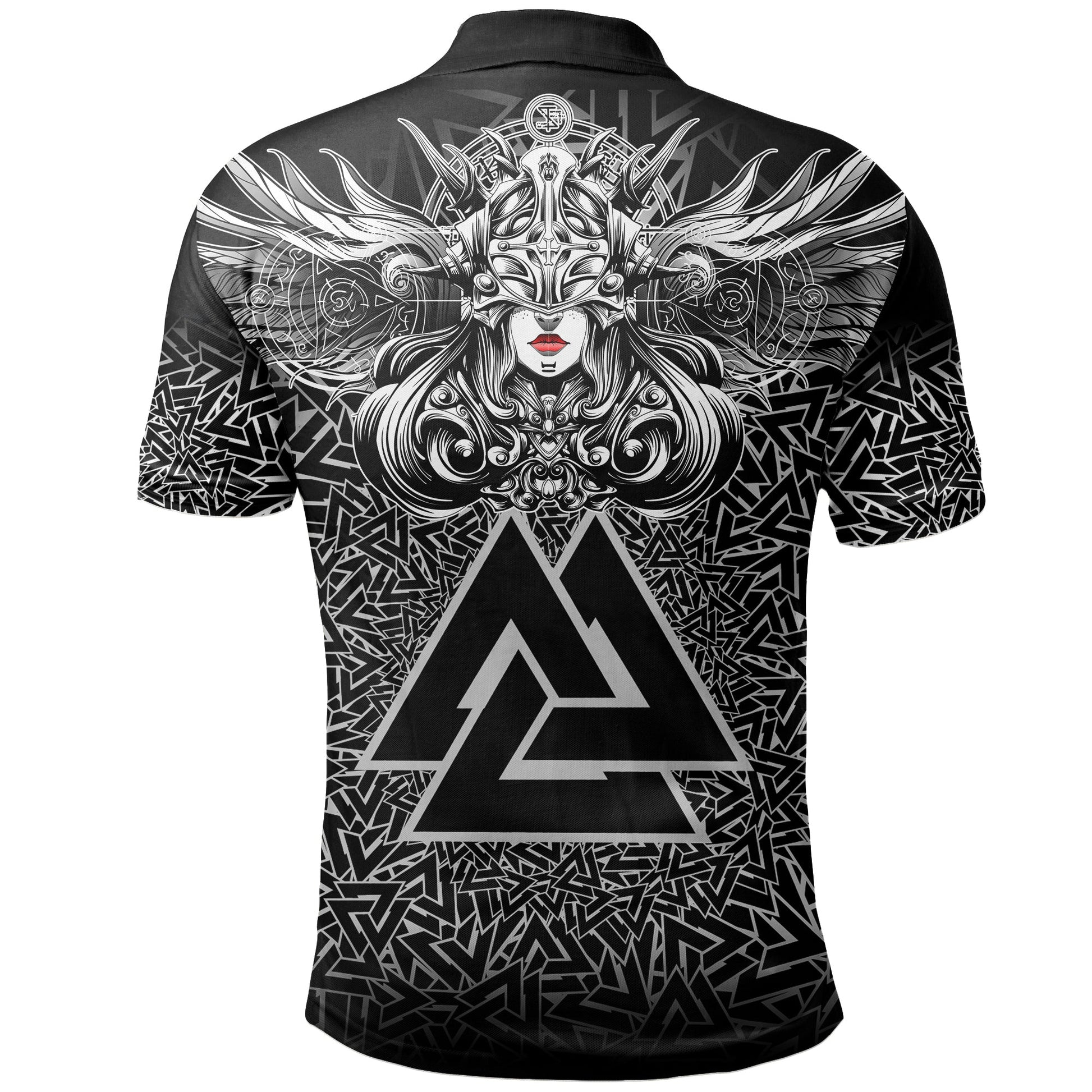 Viking Valkyrie Polo Shirt Valknut Pattern RLT12