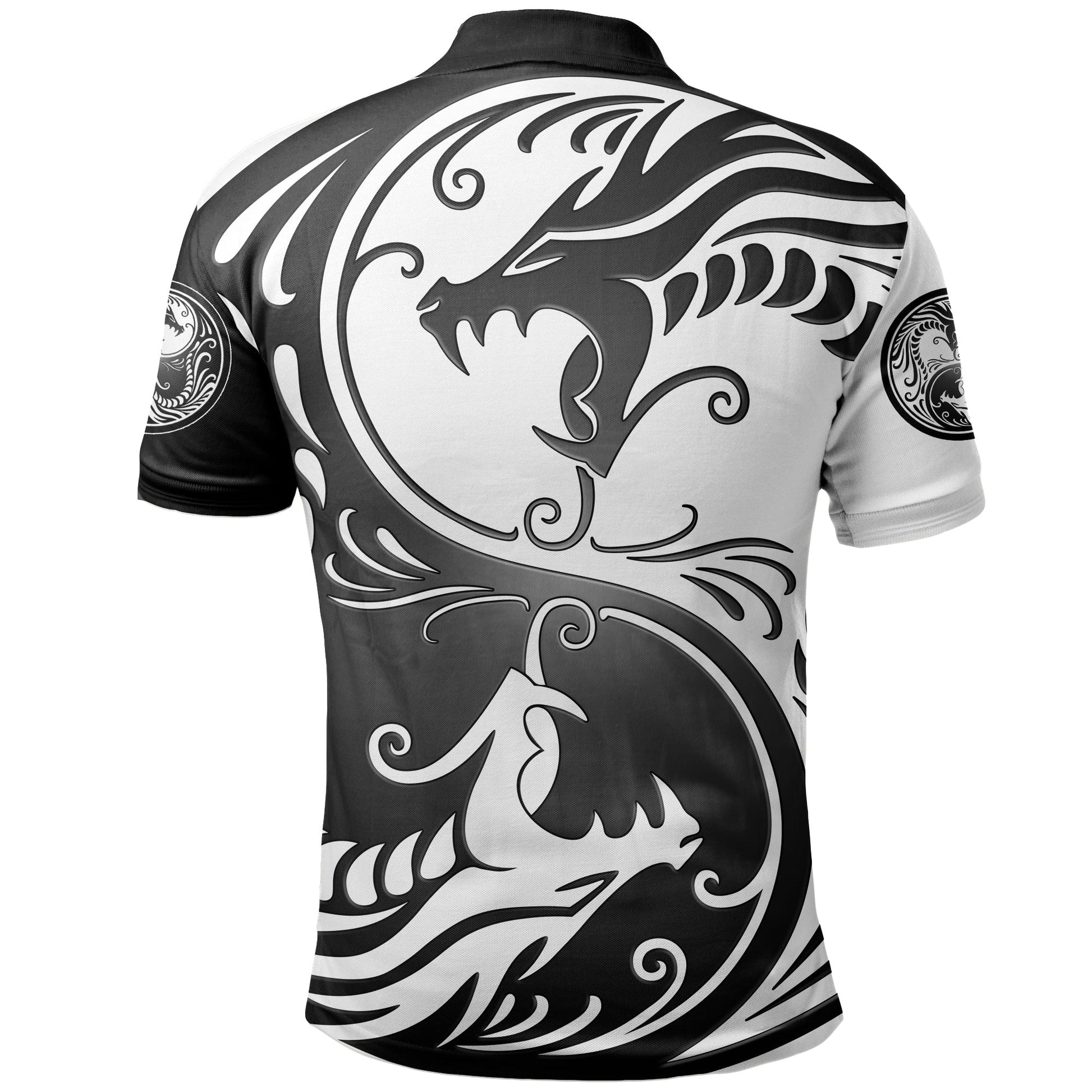 Viking Polo Shirt Ying Yang Dragon RLT12
