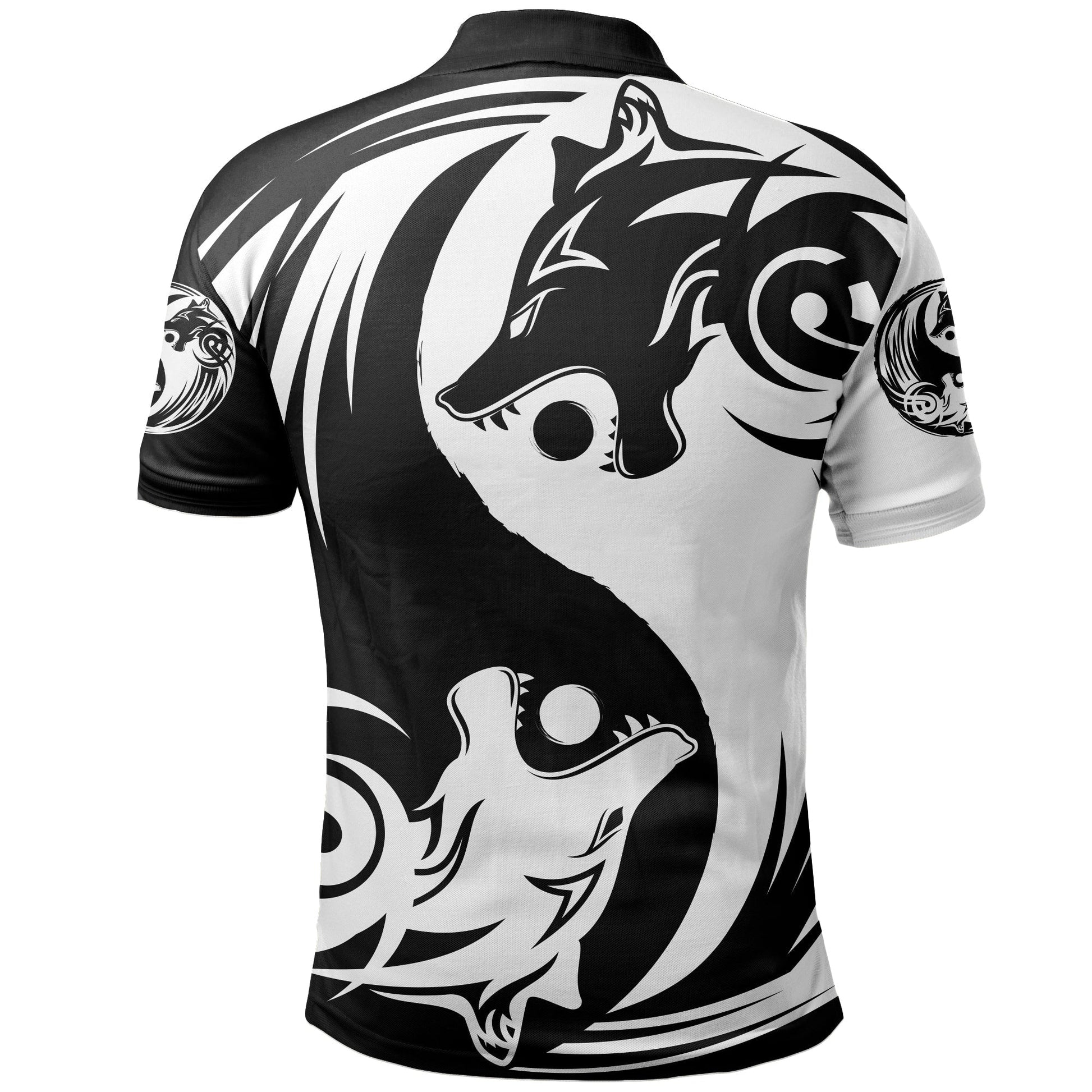 Viking Polo Shirt Ying Yang Wolf RLT12