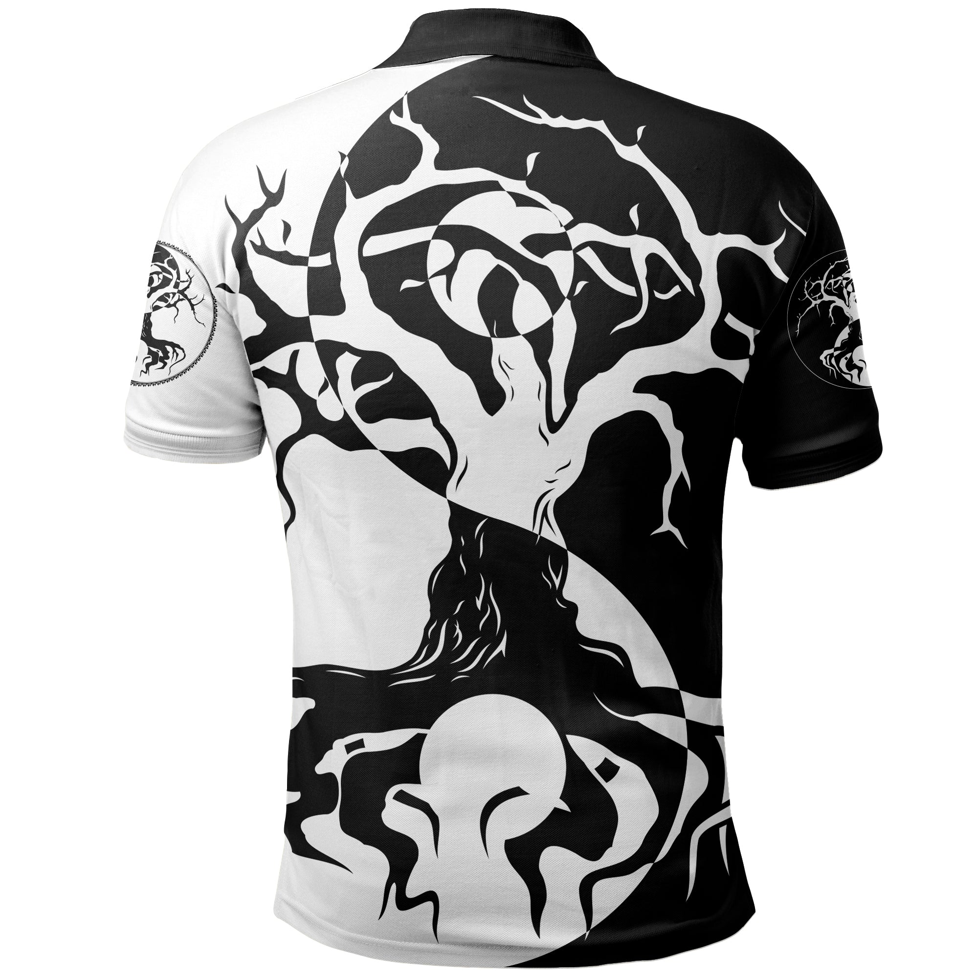 Viking Polo Shirt Ying Yang Celtic Tree RLT12