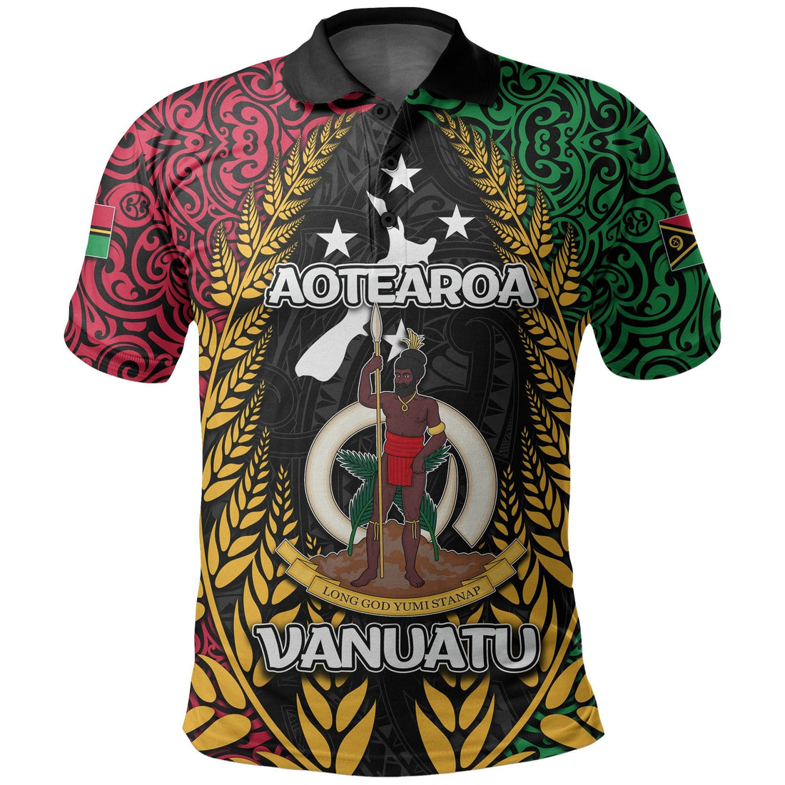 Vanuatu Polo Shirt Mix Maori Aotearoa LT6