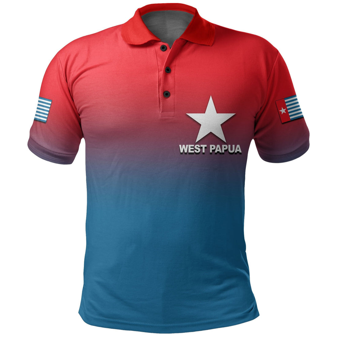 West Papua Polo Shirt Flag Color Simple Style LT6