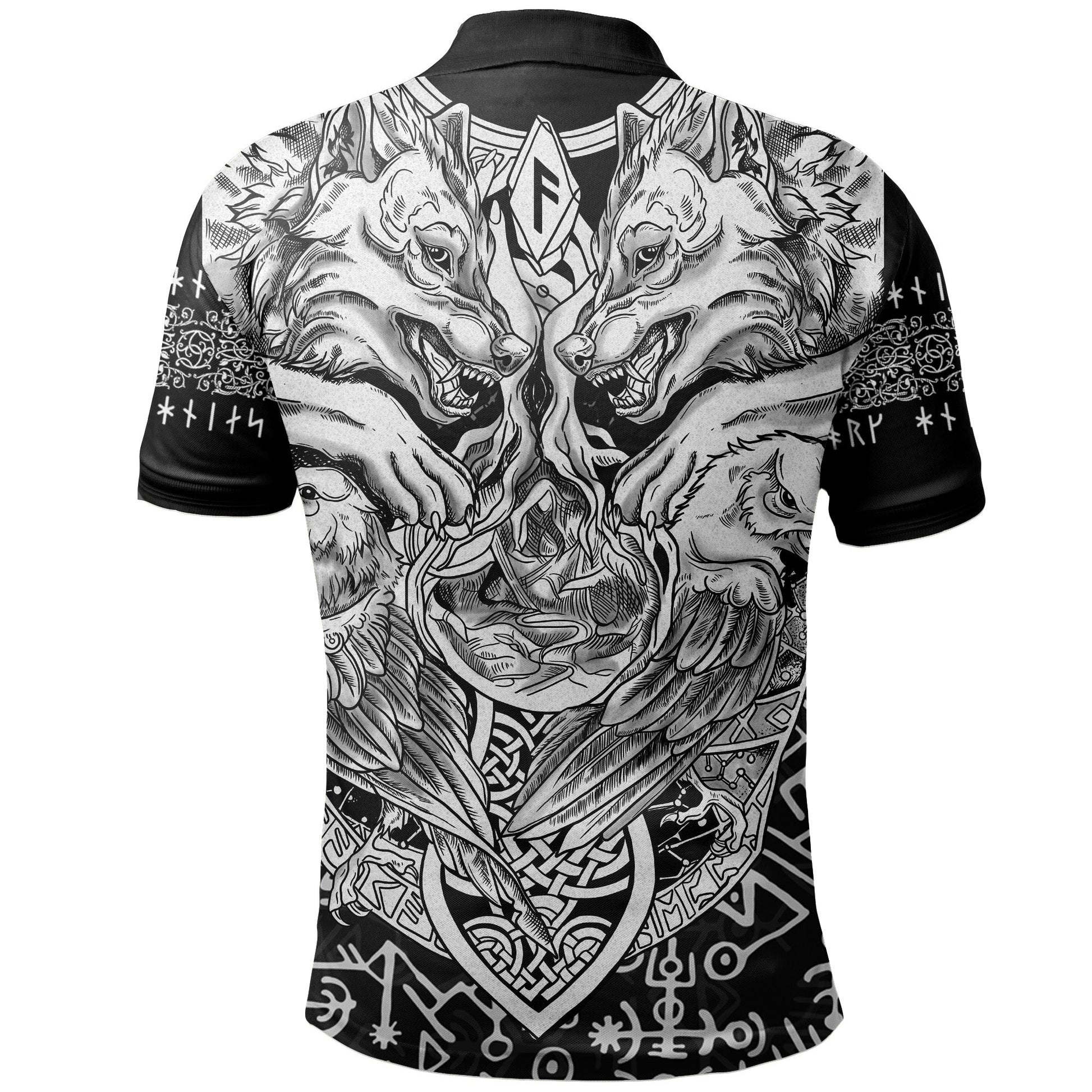 Viking Polo Shirt Wolf and Raven Special RLT12