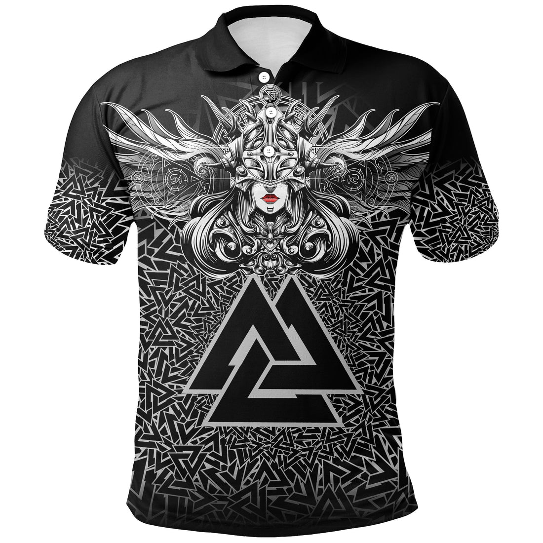 Viking Valkyrie Polo Shirt Valknut Pattern RLT12
