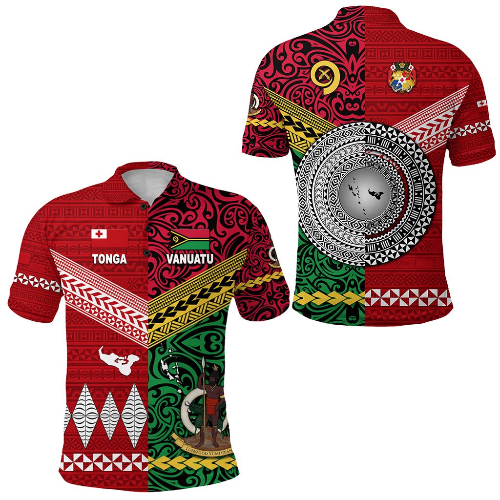 Vanuatu Tonga Polo Shirt Polynesian Together Bright Red LT8