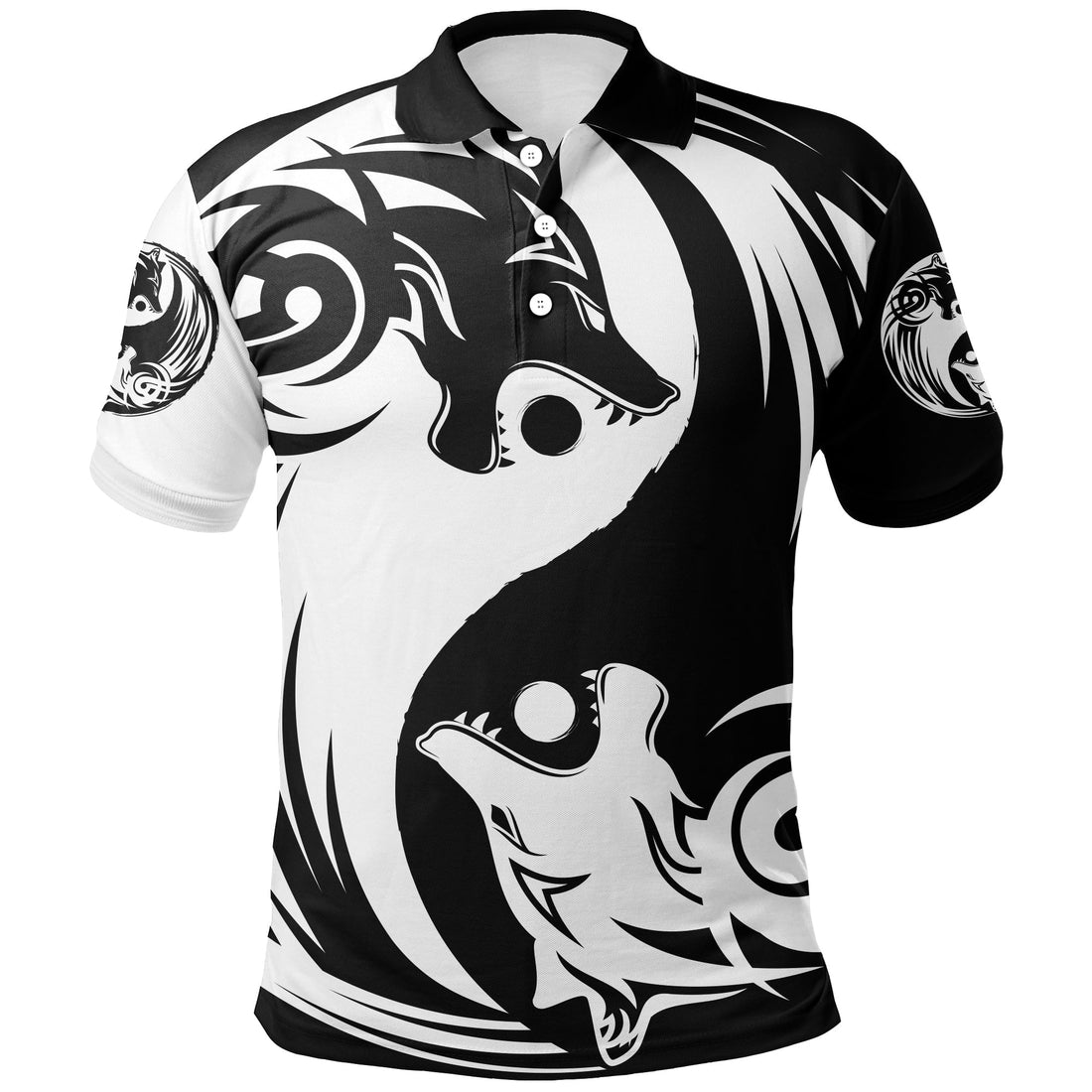 Viking Polo Shirt Ying Yang Wolf RLT12
