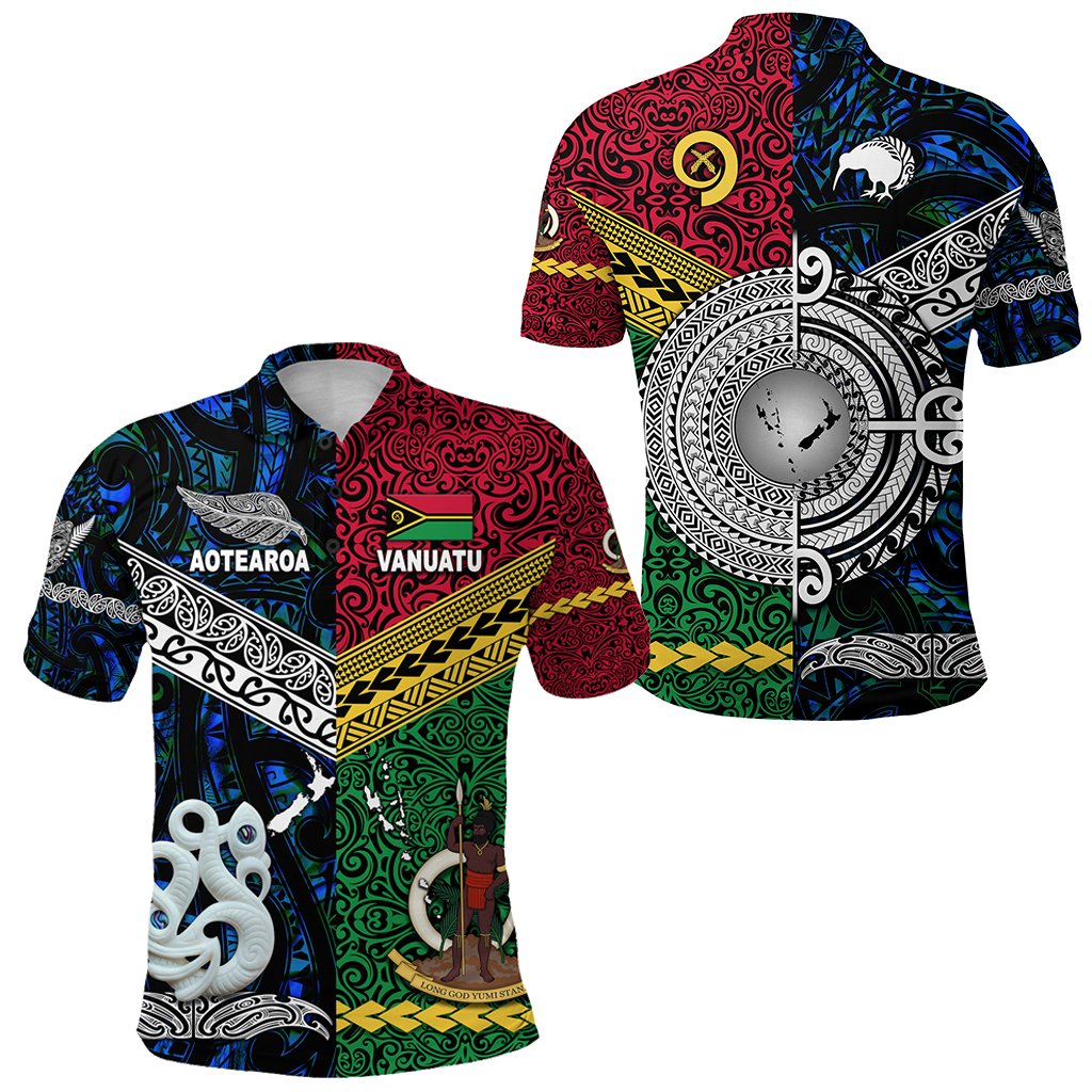 Vanuatu New Zealand Polo Shirt Together Blue LT8