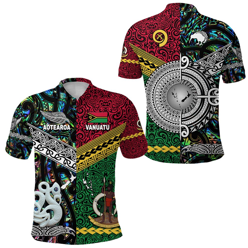 Vanuatu New Zealand Polo Shirt Together Paua Shell LT8