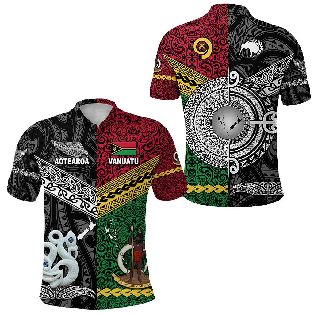 Vanuatu New Zealand Polo Shirt Together Black LT8