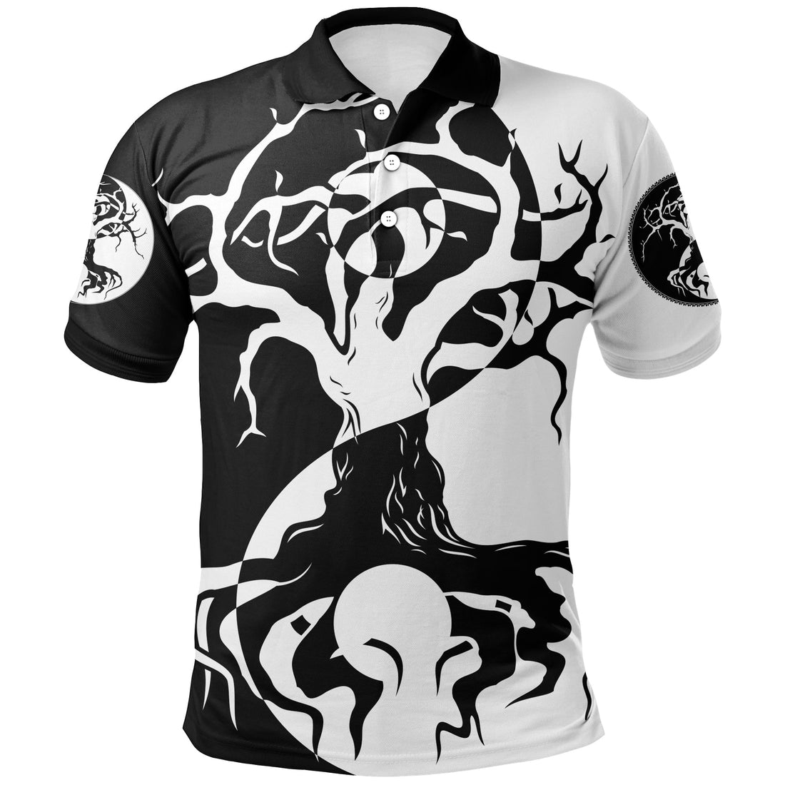 Viking Polo Shirt Ying Yang Celtic Tree RLT12