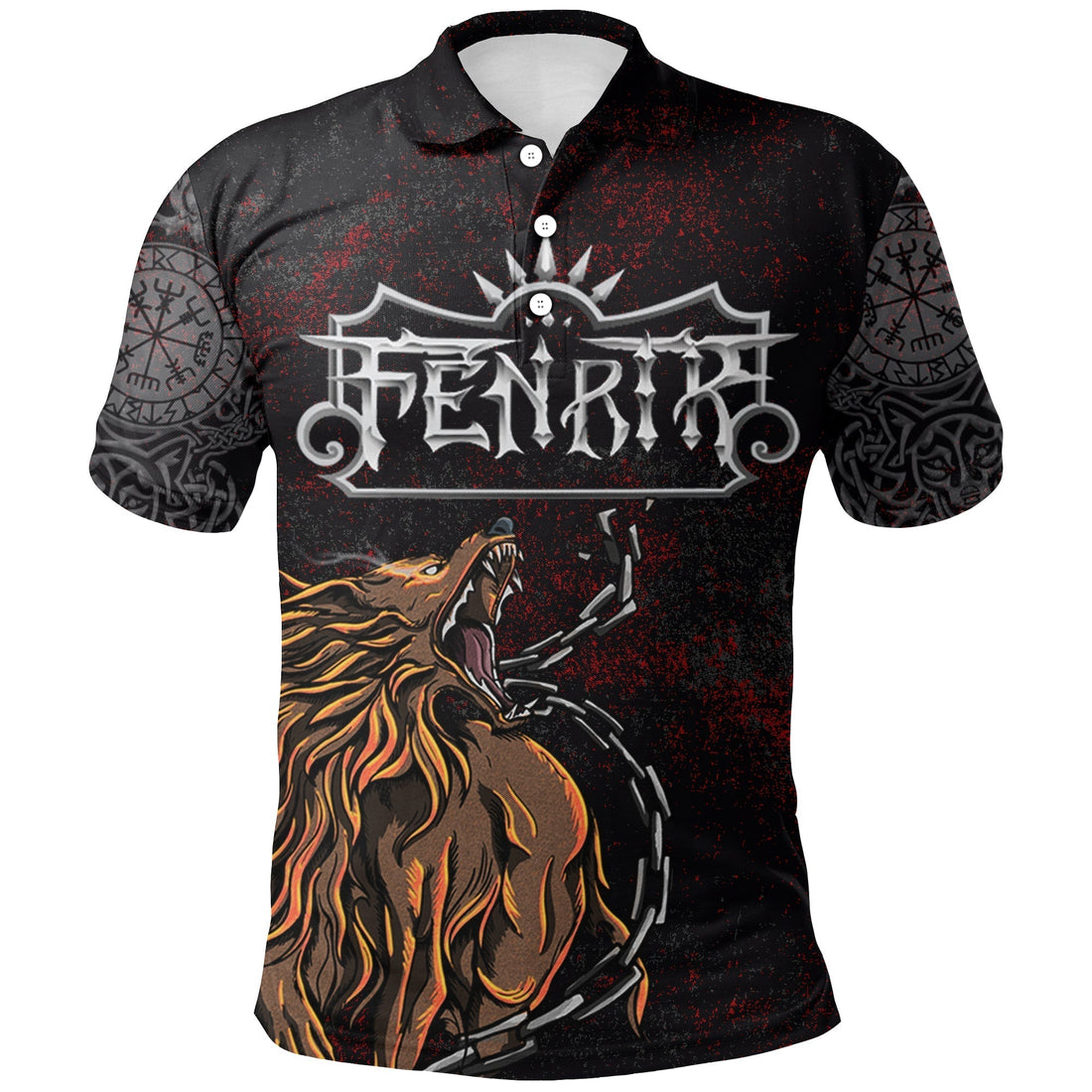 Viking Polo Shirt Fenrir Art RLT12