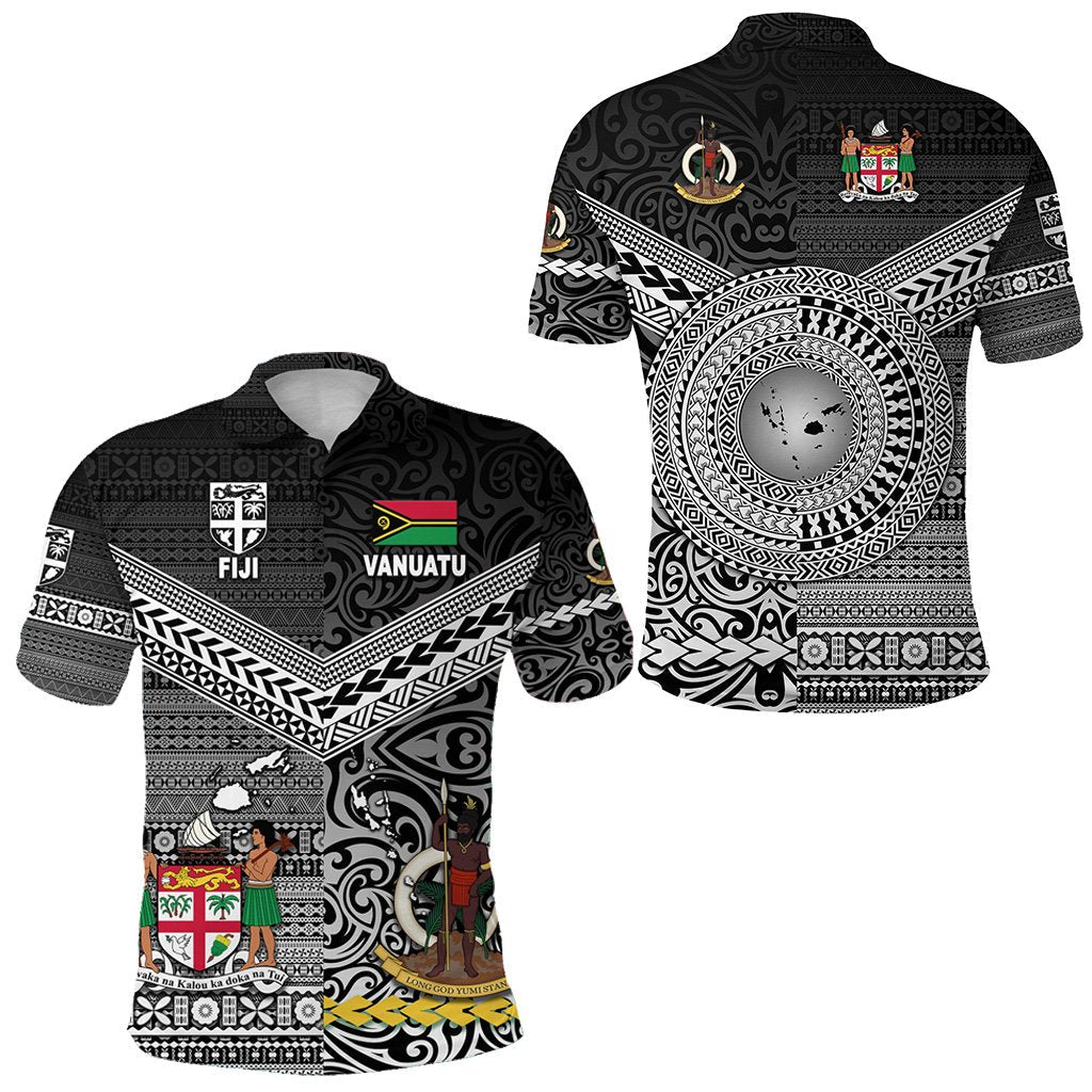 Vanuatu Fiji Polo Shirt Together Black LT8