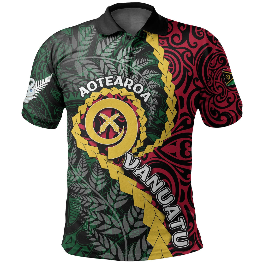 Vanuatu Polo Shirt Mix Maori Silver Fern LT6