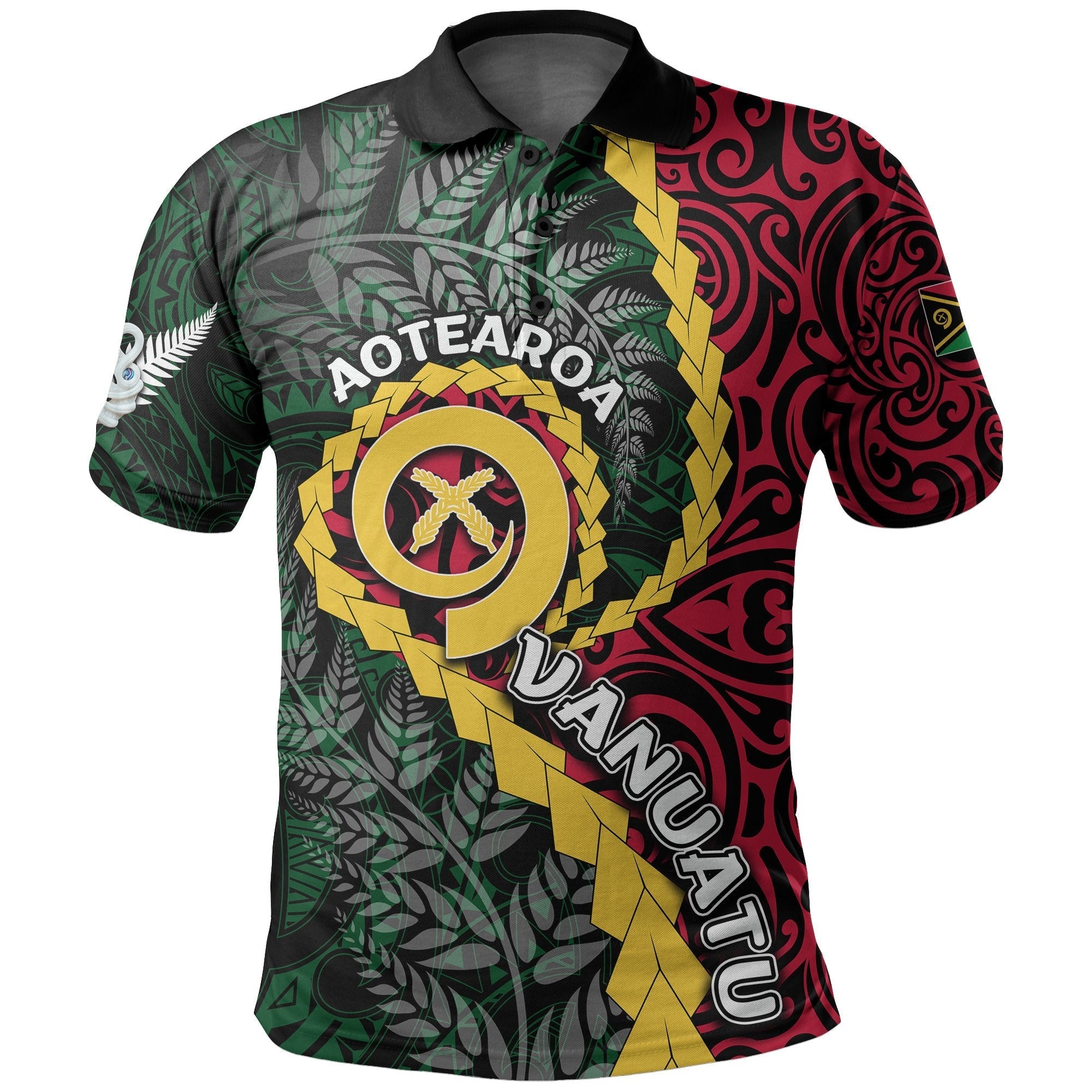 Vanuatu Polo Shirt Mix Maori Silver Fern LT6
