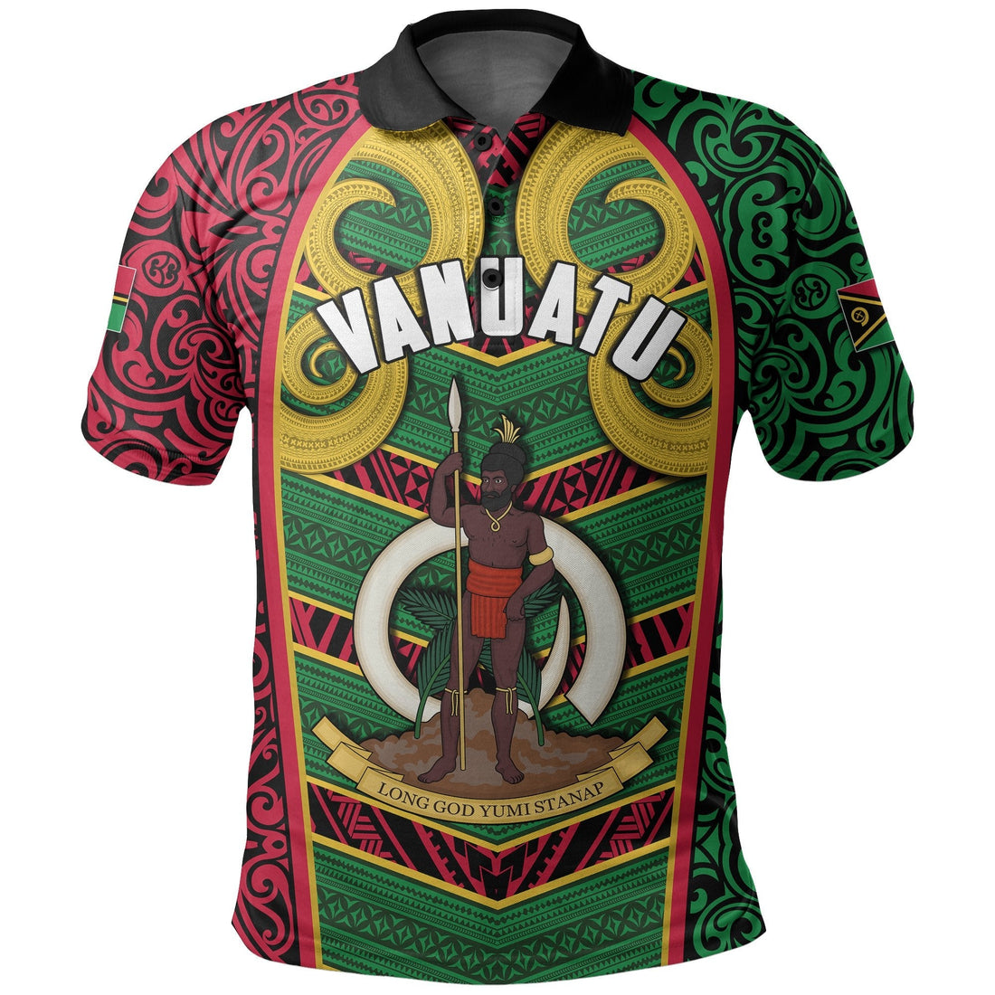 Vanuatu Polo Shirt Independence Day Pig Tusk LT6