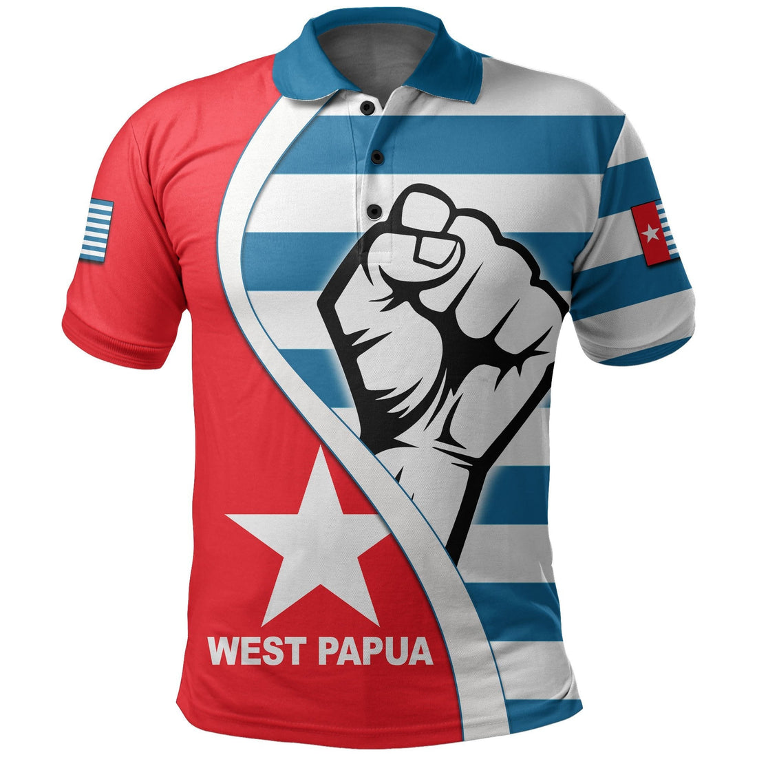 West Papua Polo Shirt Clenched Hands Flag LT6