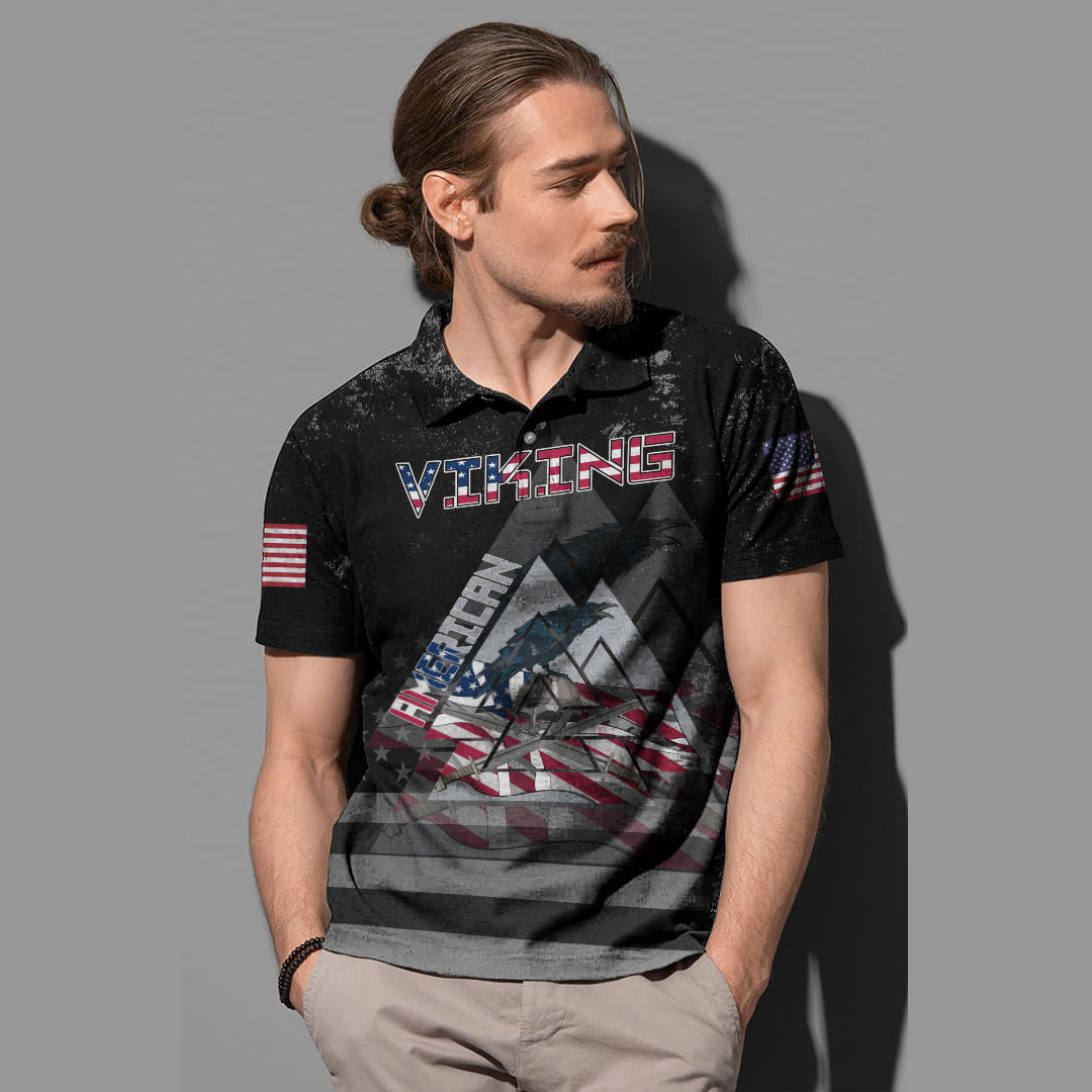 Viking American Viking See You In Valhalla Polo Shirt RLT12