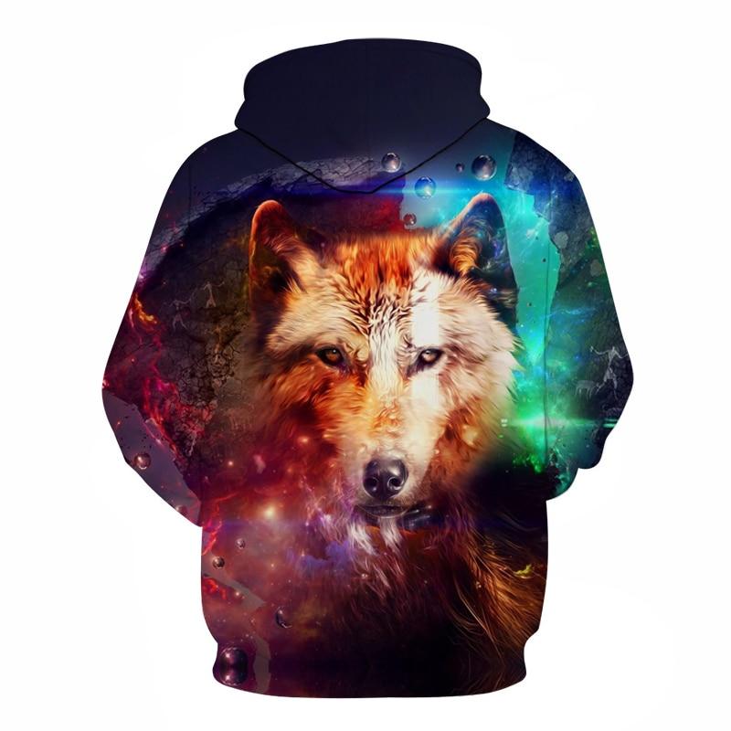 Wolf Galaxy Face 3D Native American Hoodie LT10