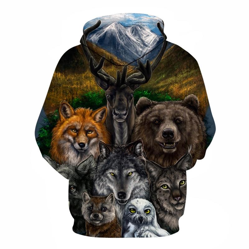 Wolf With Animal 3D Zipper Native American Hoodies LT10