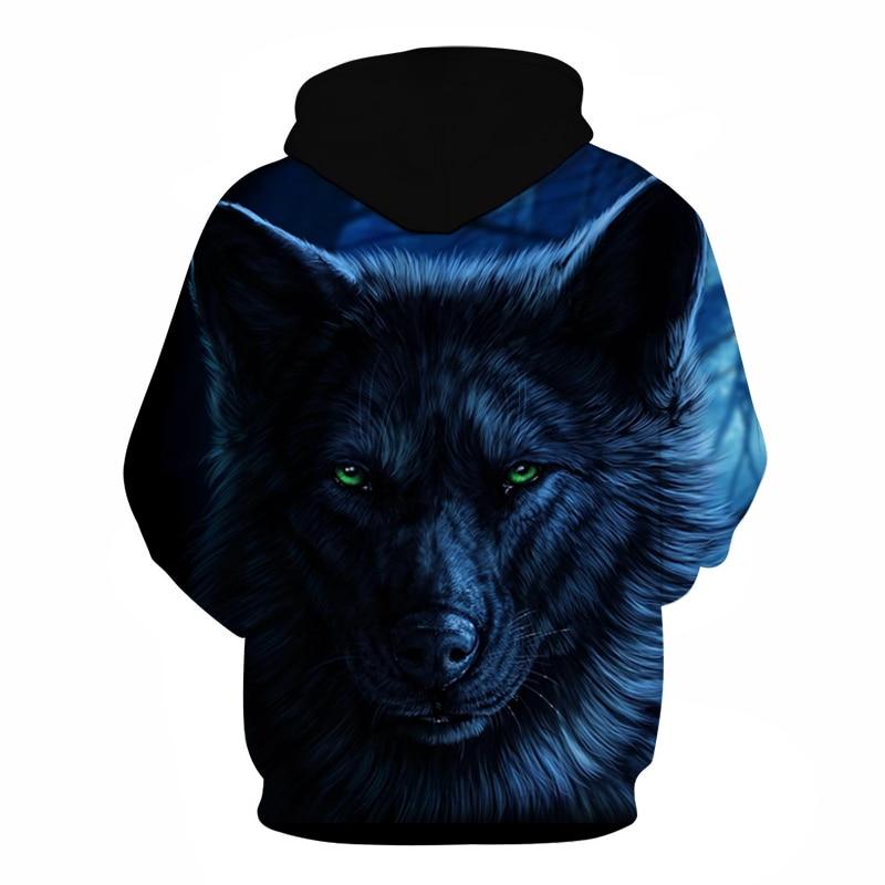 Wolf Blue Face 3D Native American Hoodies LT10