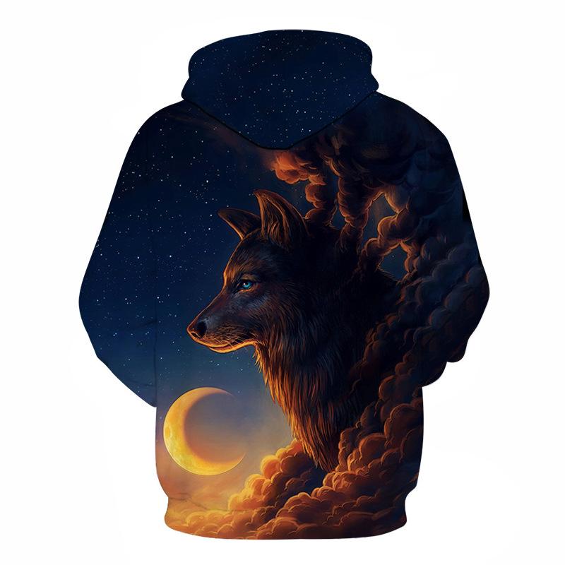 Night Moon Wolf 3D Hoodies Native American Style LT10