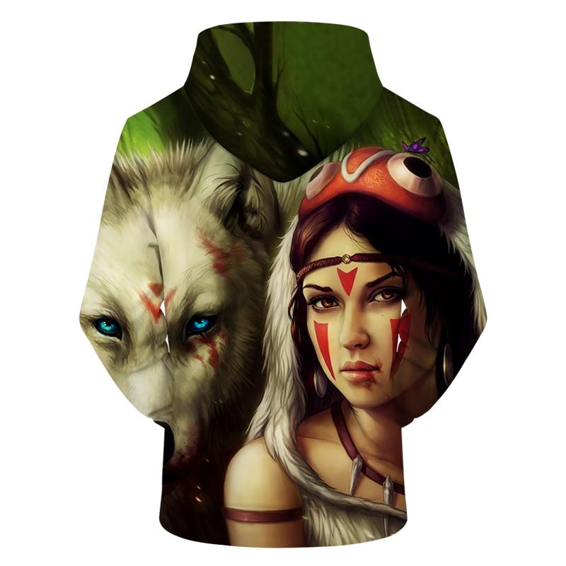 Princess With Wolf 3D Native American Hoodies LT10