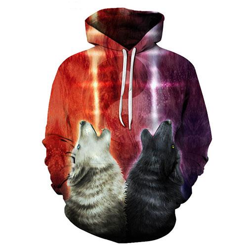 Wolf Lava 3D Native American Hoodies LT10