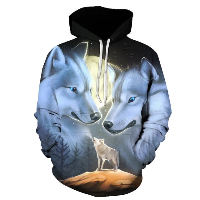 Wolf Moon Top 3D Native American Hoodies LT10