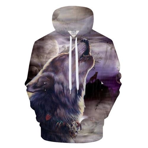 Wolf Raining 3D Native American Hoodies LT10