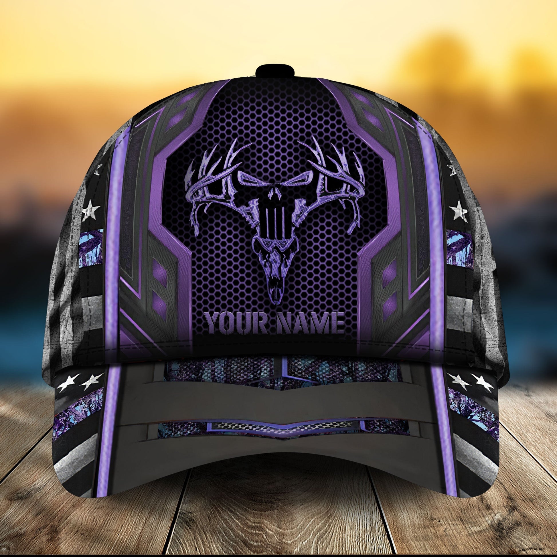 Premium US Flag Skull Hunting Hats 3D Multicolored Personalized