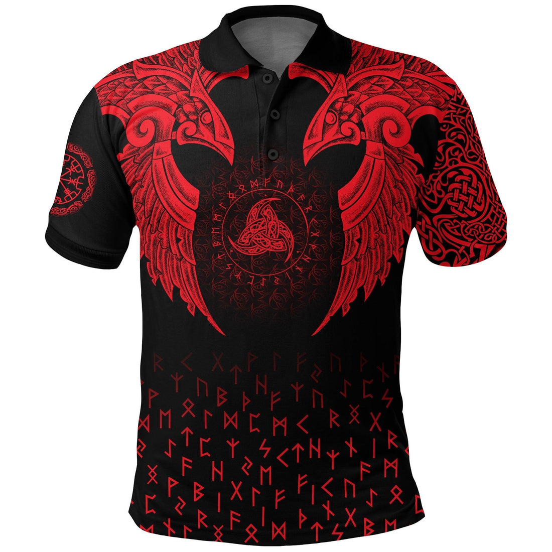 Viking Polo Shirt Nordic Raven Tattoos RLT12