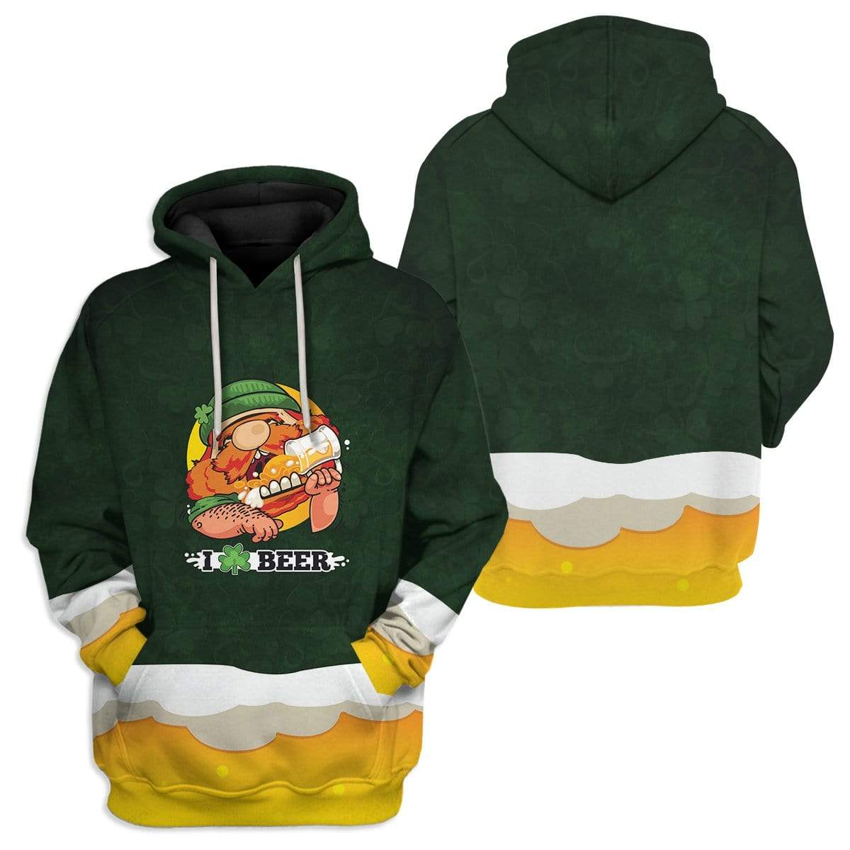St Patricks Day Hoodie I Love Beer LT8