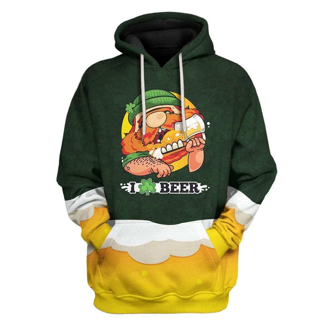 St Patricks Day Hoodie I Love Beer LT8