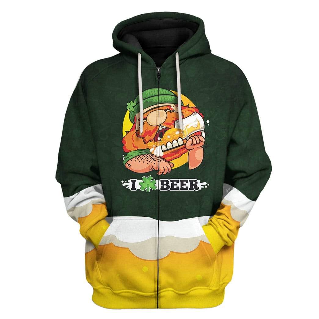 St Patricks Day Hoodie I Love Beer LT8