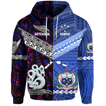 Samoa and New Zealand Hoodie Together Purple LT8