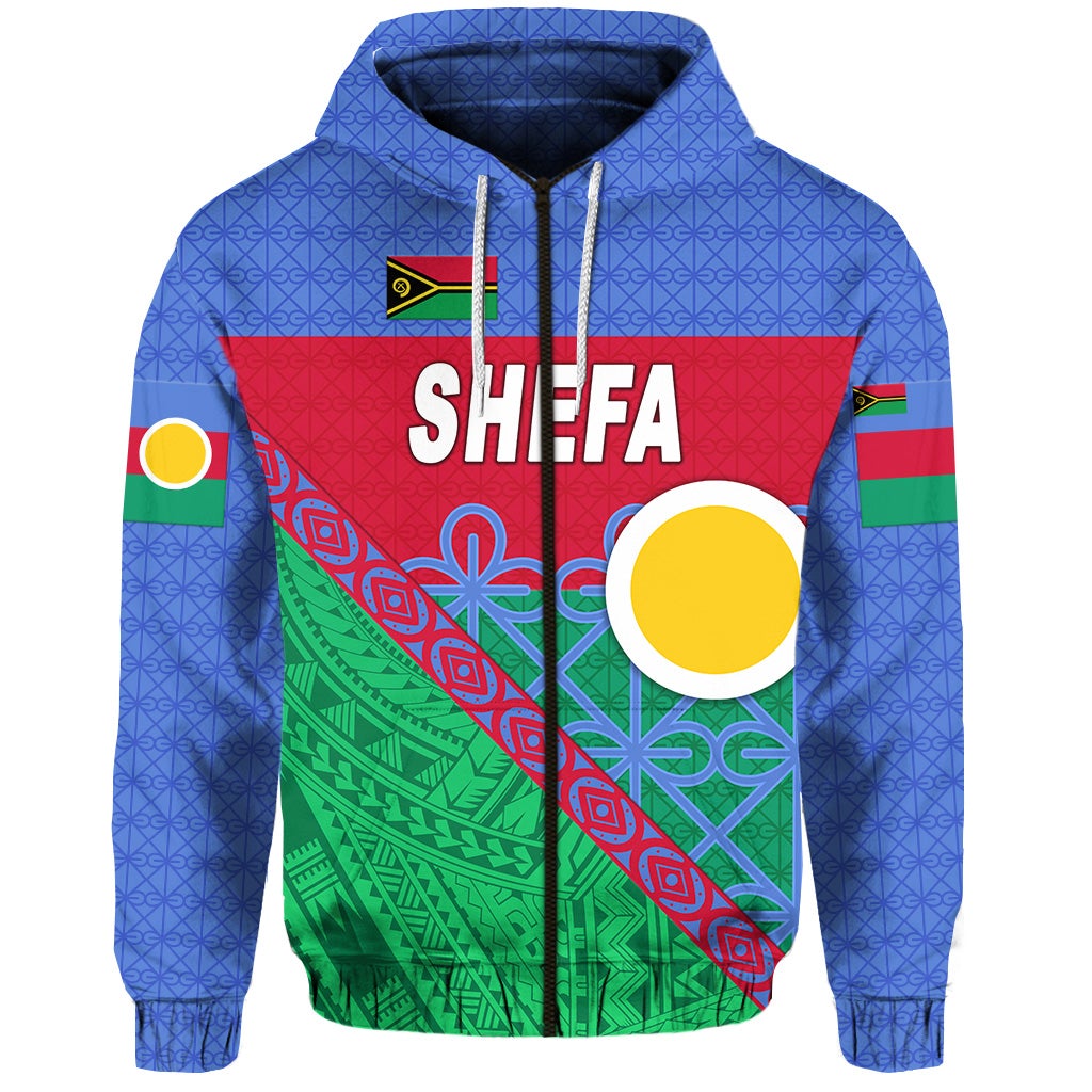 Shefa Province Zip Hoodie Vanuatu Pattern Unique Style LT8
