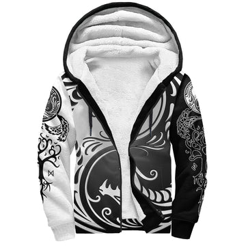 Viking Sherpa Hoodie - Ying Yang Dragon RLT12