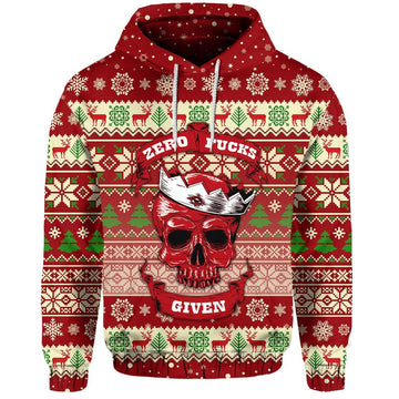 Skull Christmas Hoodie Red LT8
