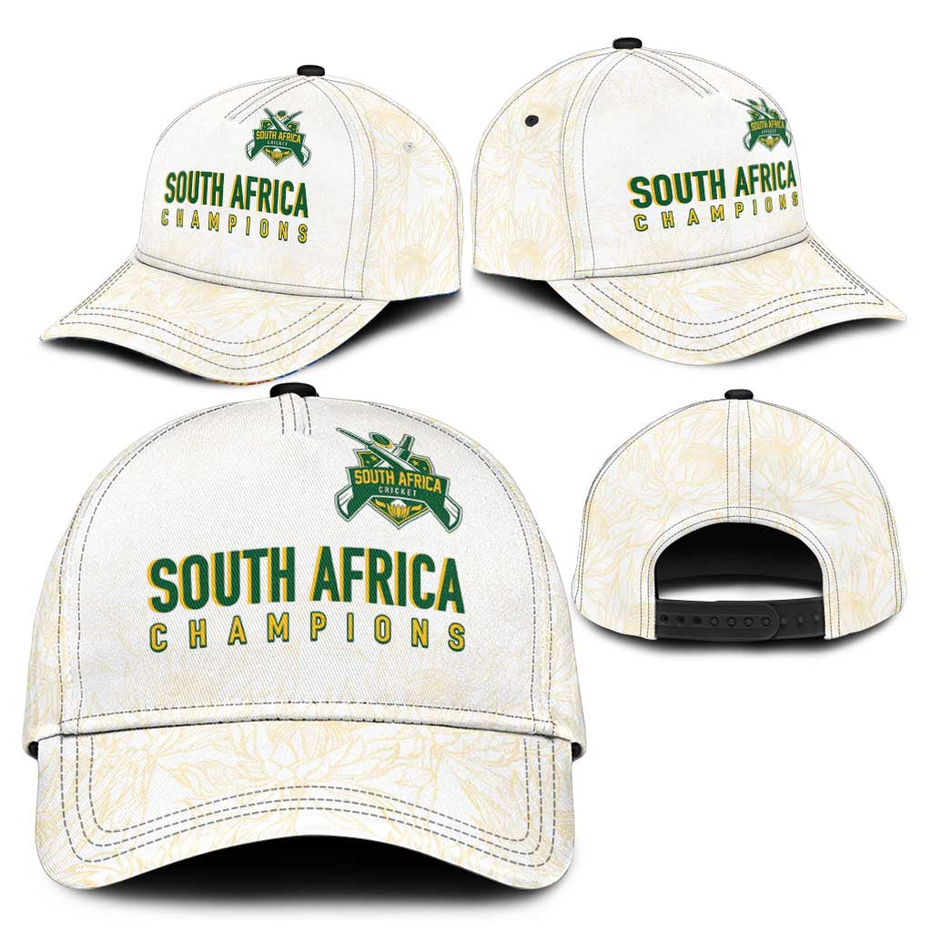 South Africa Cricket Champion Classic Cap Gold Proteas - All White LT07