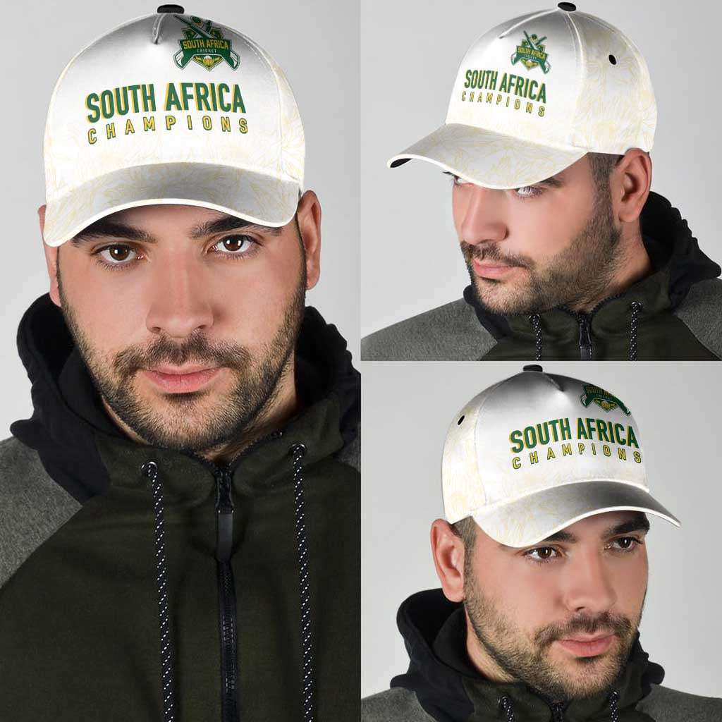 South Africa Cricket Champion Classic Cap Gold Proteas - All White LT07
