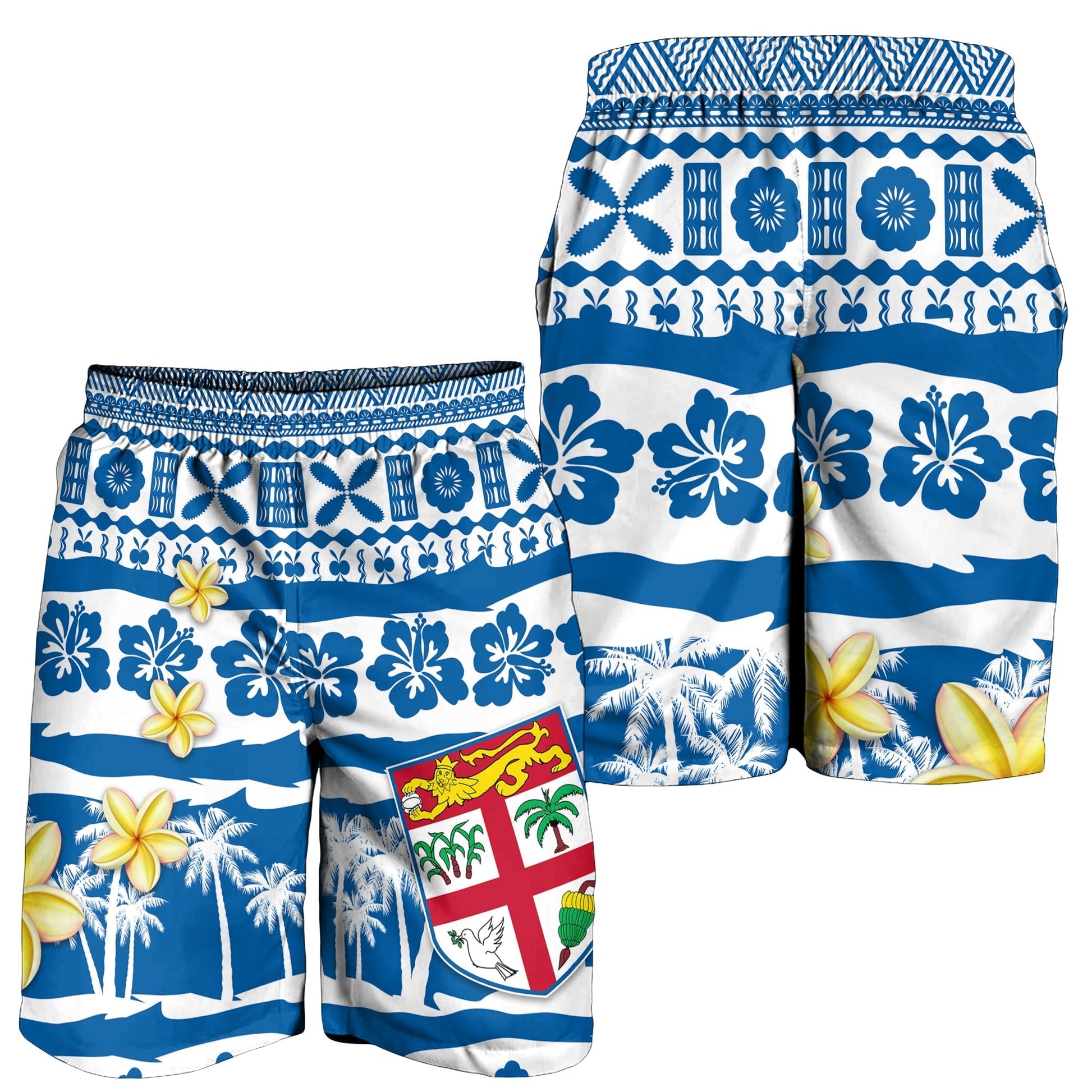 Fiji Polynesian Men Short Fijian Tapa Pattern LT13
