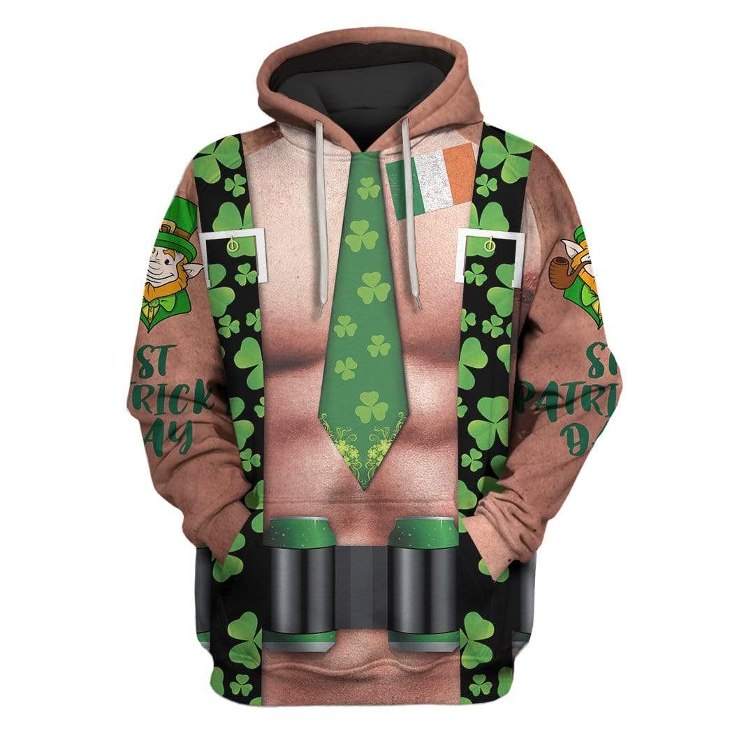 St Patricks Day Hoodie Men Funny Ugly Ireland Flag LT8