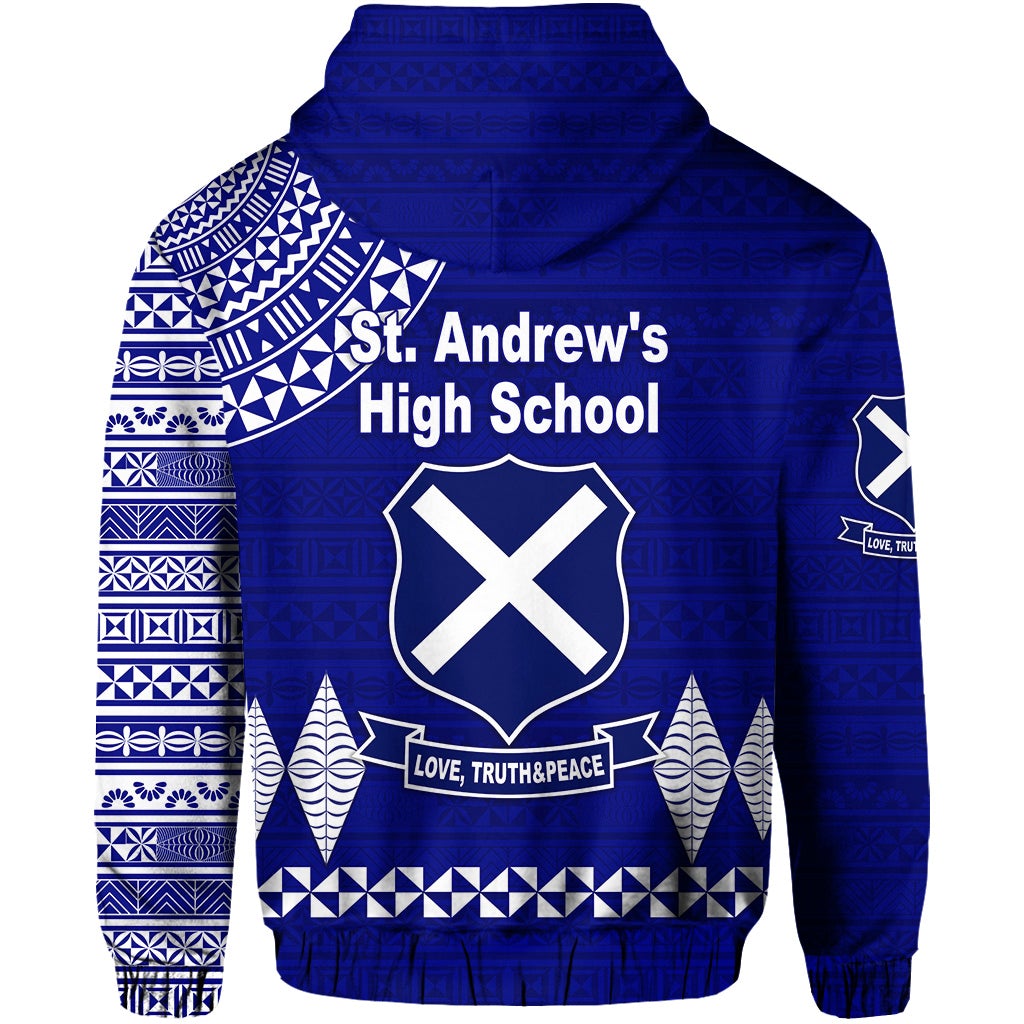 St. andrews High School Zip Hoodie Simple Style LT8