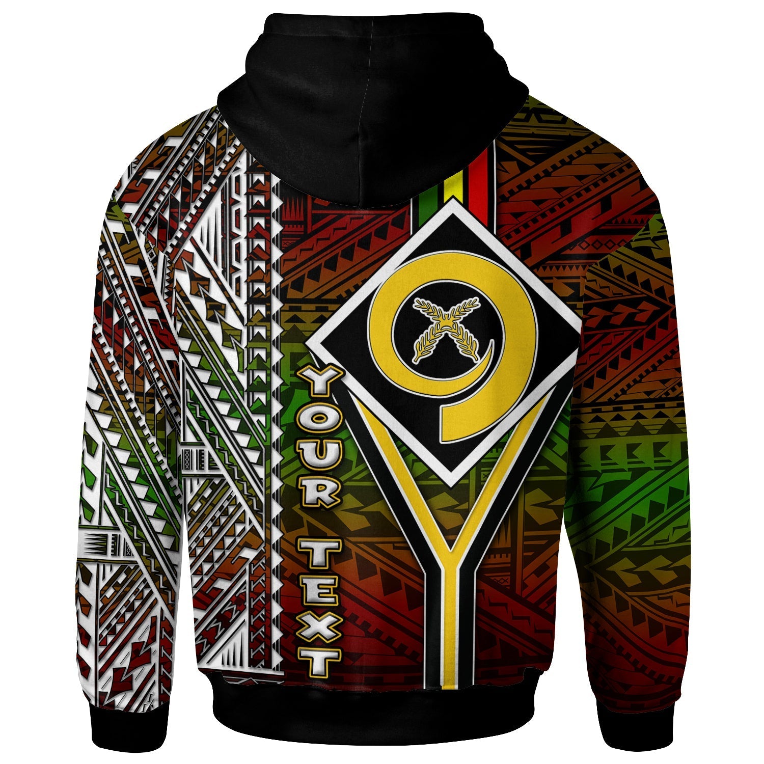 Vanuatu Hoodie Custom Vanuatu Independence Anniversary Flag Style Polynesian Patterns Hoodie LT10