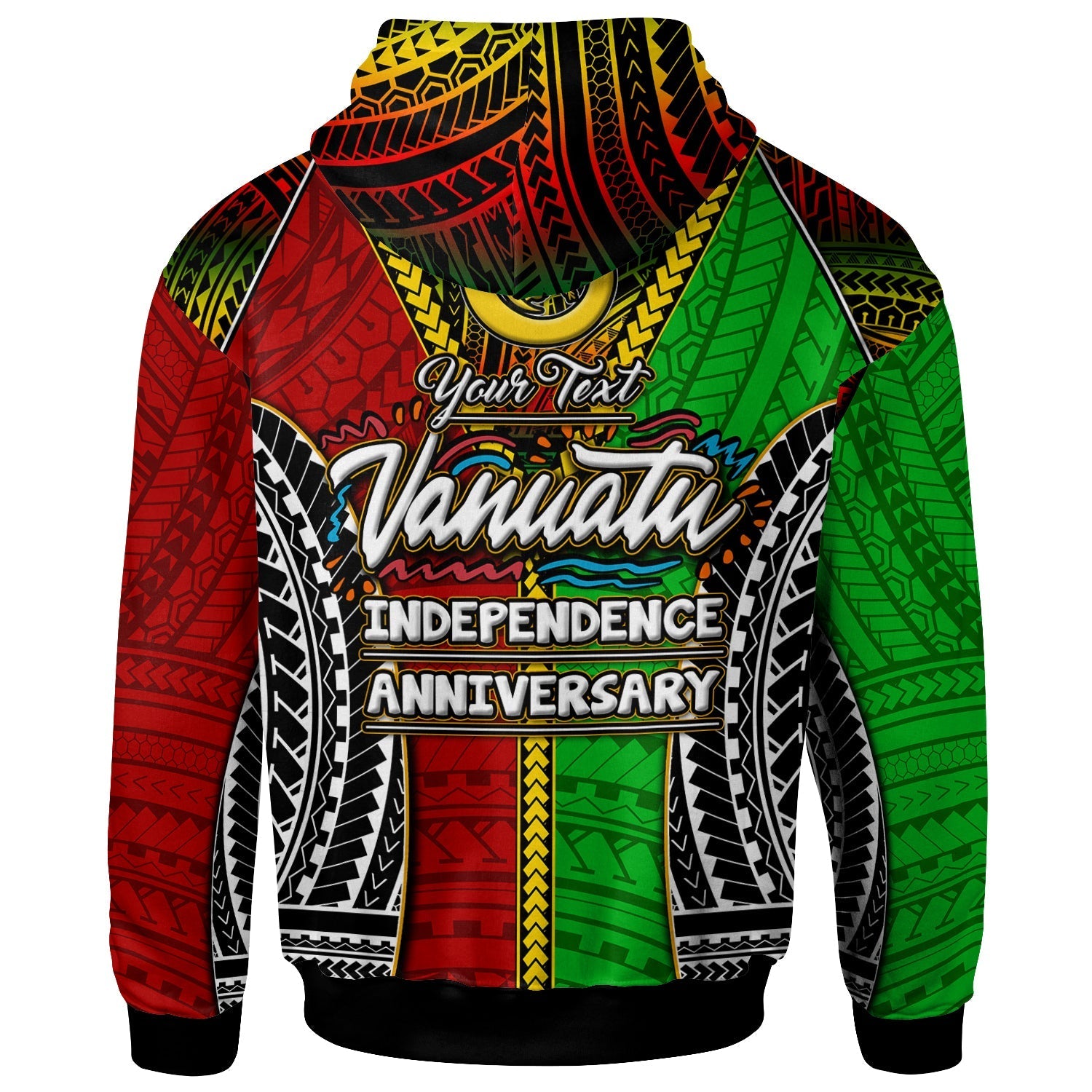 Vanuatu Hoodie Custom Vanuatu Independence Anniversary With Polynesian Patterns Hoodie LT10