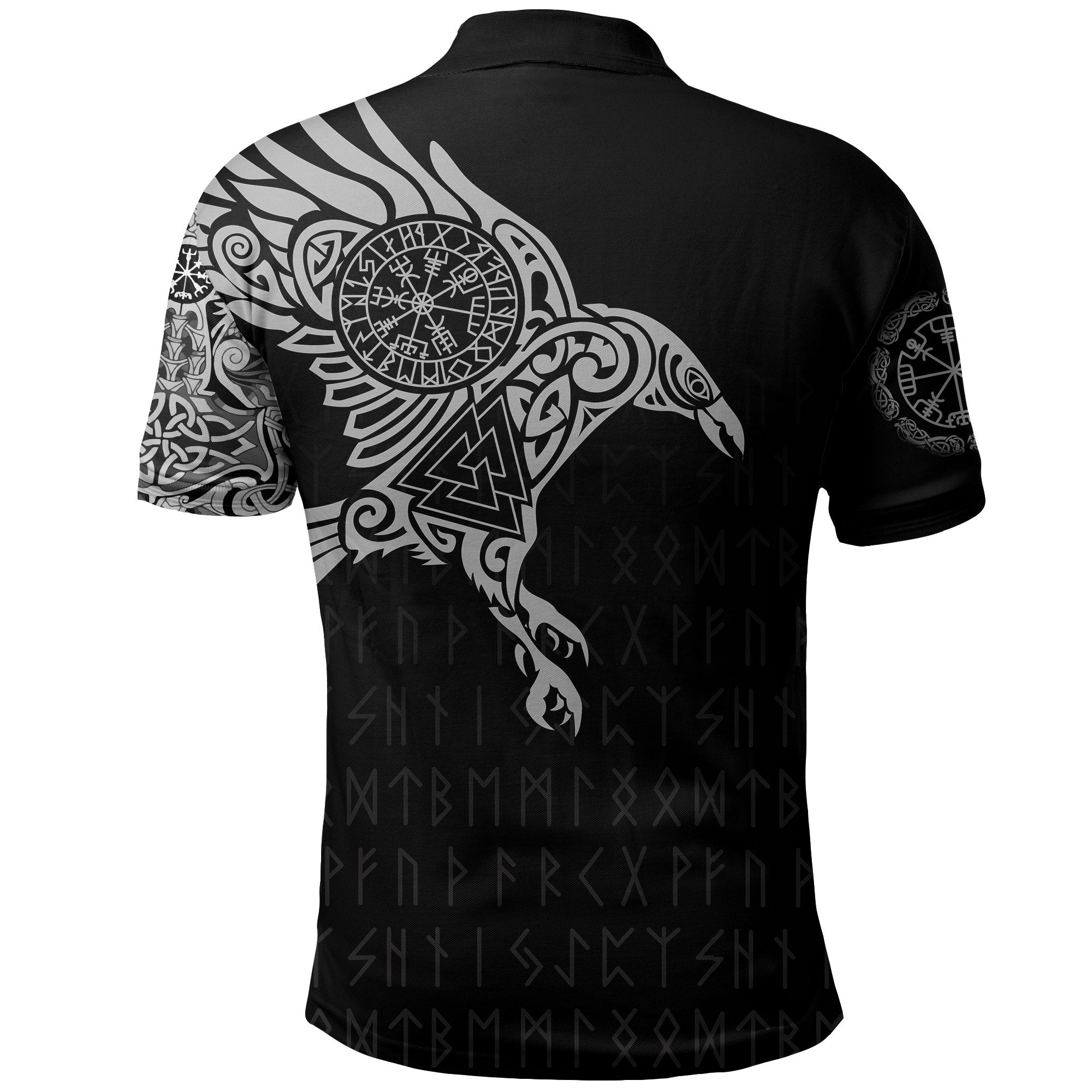 Viking Polo Shirt Custom The Raven Of Odin Tattoo RLT12