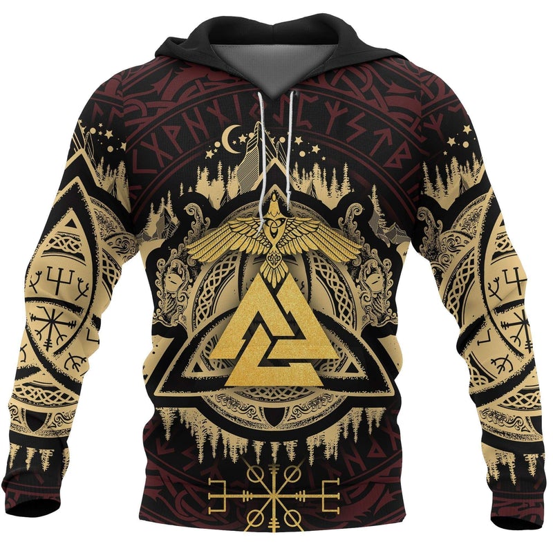 Viking Clothing The Golden Valknut Hoodie RLT12