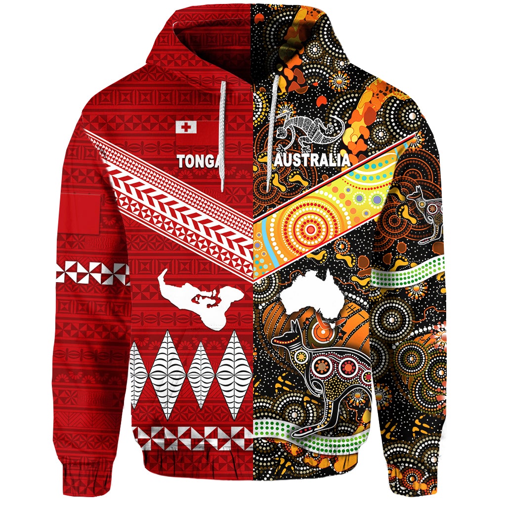 Tonga Ngatu and Australia Aboriginal Hoodie Together LT8