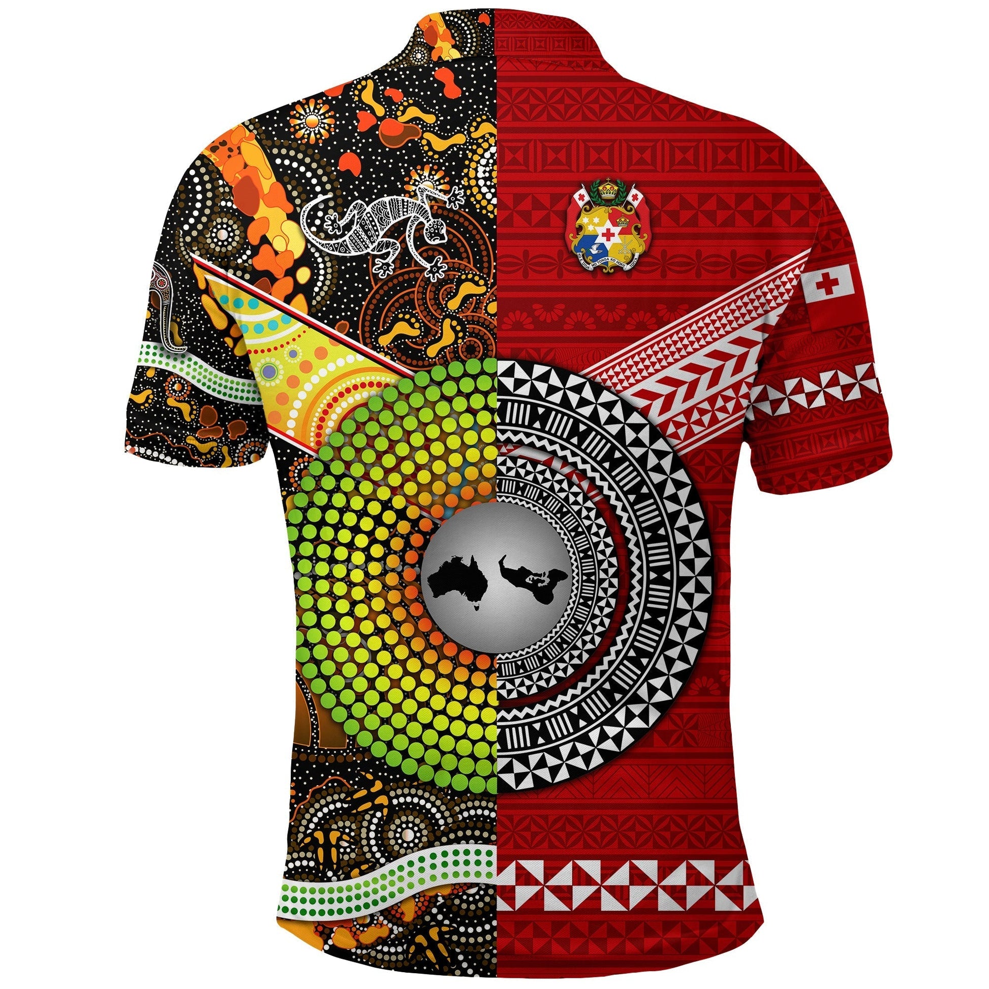 Tonga Ngatu and Australia Aboriginal Polo Shirt Together LT8