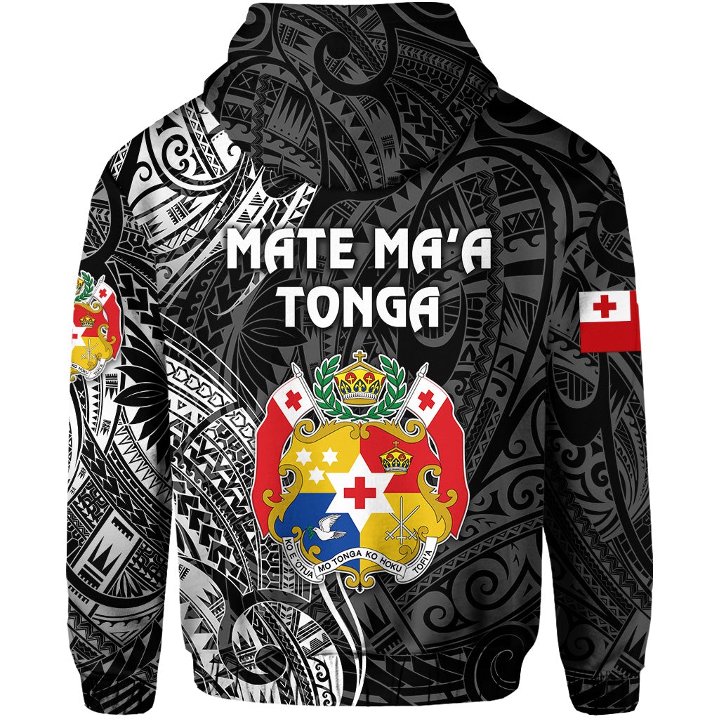 Tonga Hoodie Coat Of Arms Simple Vibes Black LT8
